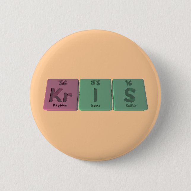 Kris als Krypton-Jod-Schwefel Button (Vorderseite)