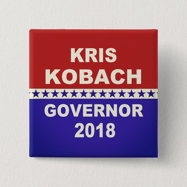 Kris Kobach Knopf Gouverneur-Kansas 2018 Button (Vorderseite)
