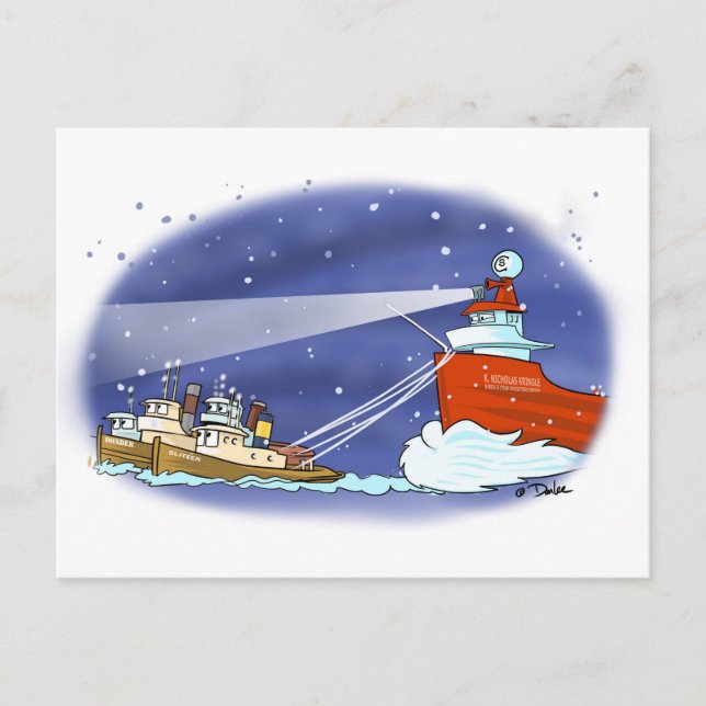 Kris Kringle-Frachtkarte Feiertagspostkarte (Vorderseite)