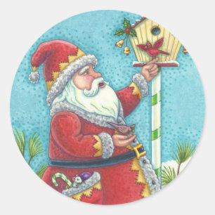 KRIS KRINGLE & KARDINALS CHRISTMAS SANTA STICKERS