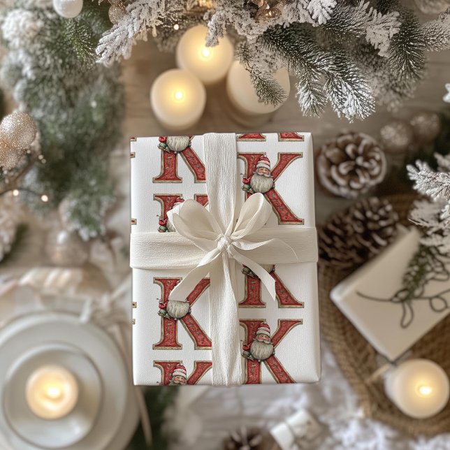 Kris Kringle Letter K Christmas Geschenkpapier (Von Creator hochgeladen)
