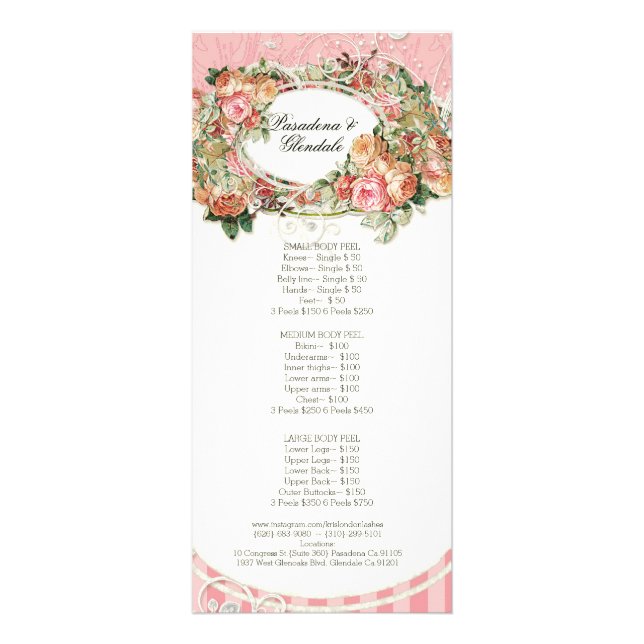 Kris London Beauty - Baroque English Rose Floral Werbekarte (Hinten)