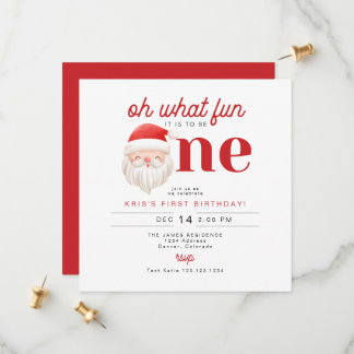 KRIS Oh What Fun To Be One 1st Birthday Invitation Save The Date