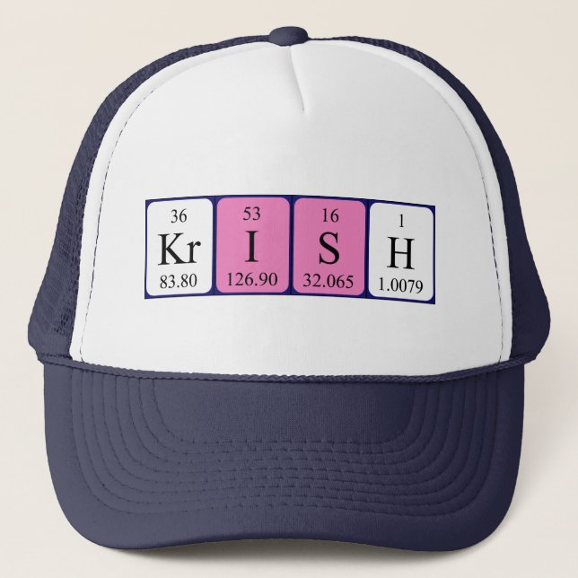 Krish Periodensystem-Namenhut Truckerkappe (Vorderseite)