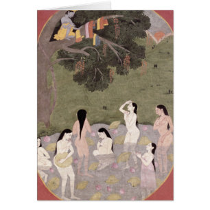 Krishna avec les vêtements des filles de vache,