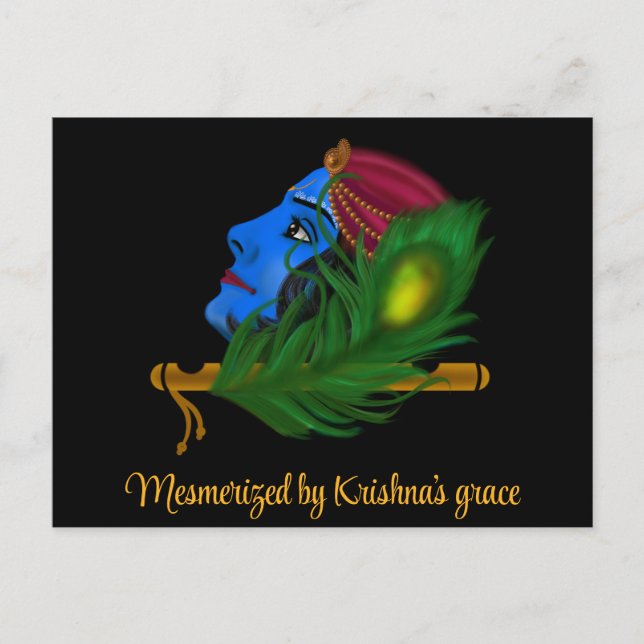 Krishna cards Schöne blaue Krishna Art Postkarten (Vorderseite)