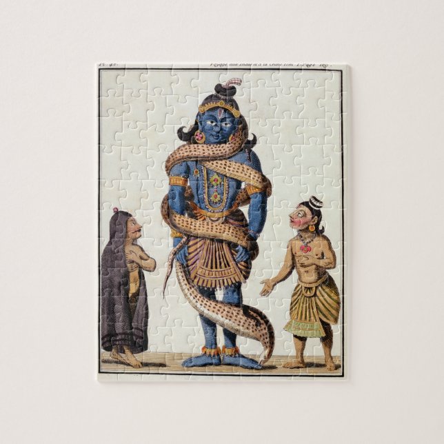 Krishna drückte durch die Kaliya Schlange, von (Vertikal)