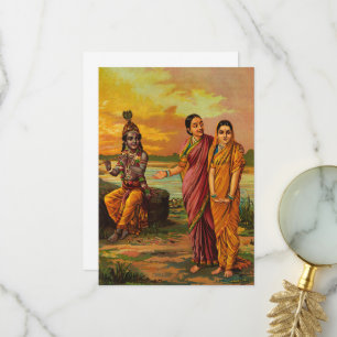 Krishna erklärt seine Liebe für Radha von Raja Rav Dankeskarte