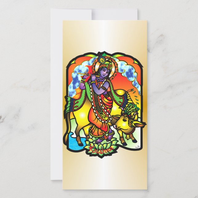 Krishna Fotokarte (Vorderseite)
