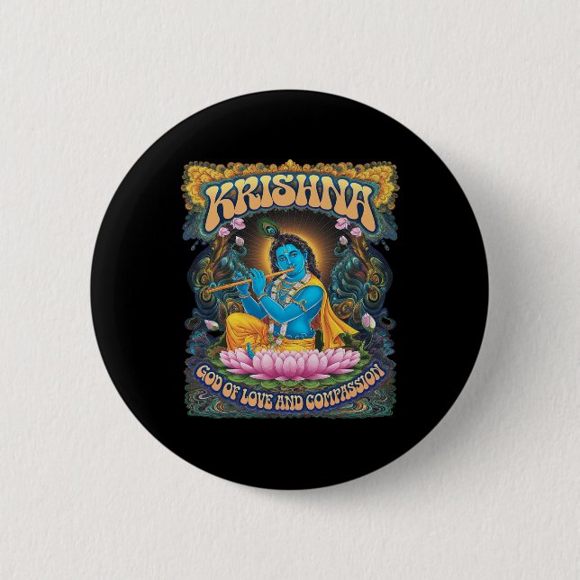 Krishna Hinduismus  Button (Vorderseite)