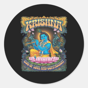 Krishna Hinduismus  Runder Aufkleber