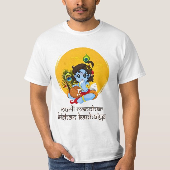 Krishna Janmashtami Zitat T-Shirt (Vorderseite)