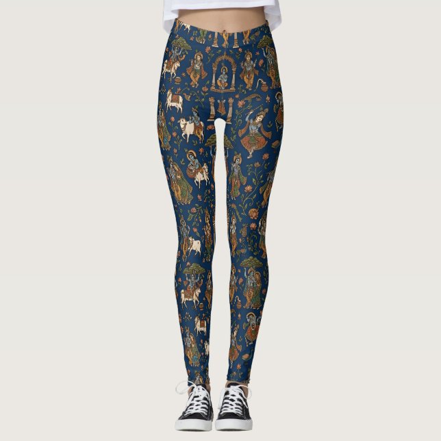 Krishna-Muster Leggings (Vorderseite)