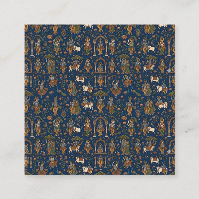 Krishna-Muster Quadratische Visitenkarte (Vorderseite)