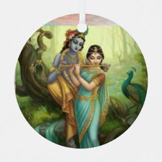 Krishna Radhey Ornament Aus Metall
