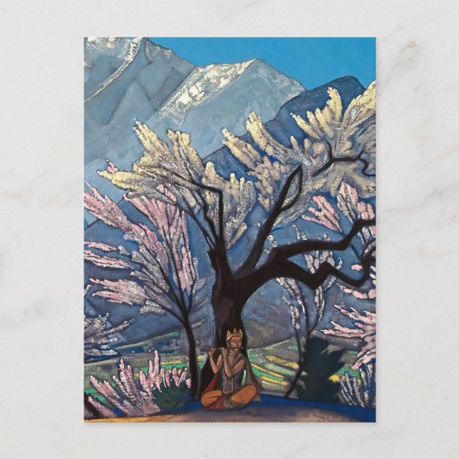"Krishna - Spring in Kulu" von Nicholas Roerich Postkarte (Vorderseite)
