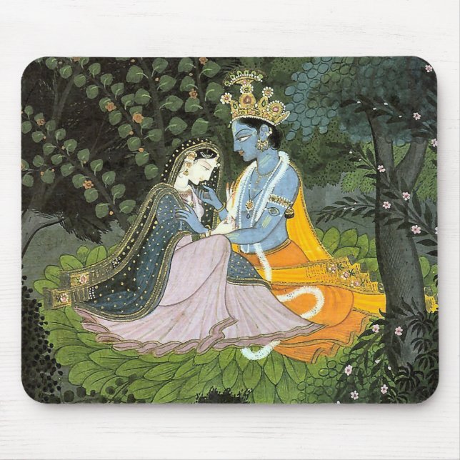 Krishna u. Radha bunte Mausunterlage Mousepad (Vorne)