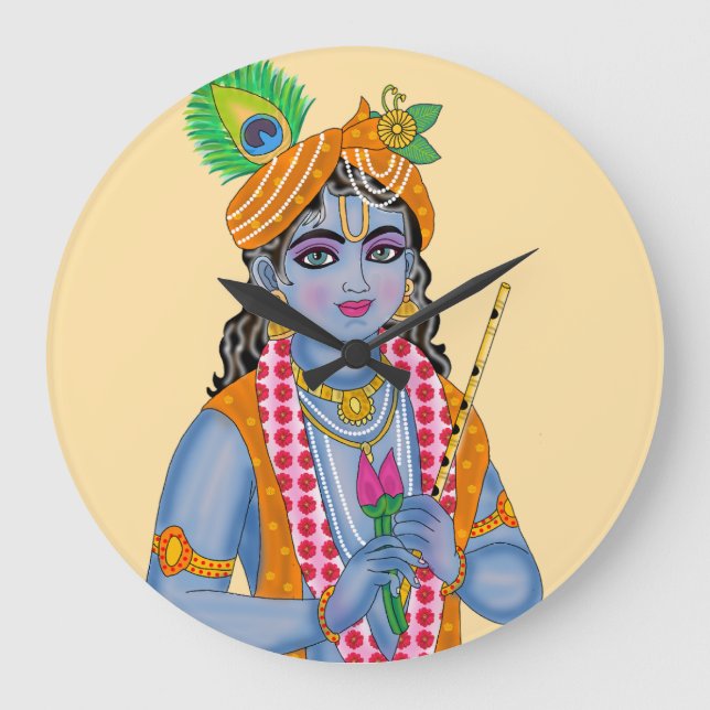 Krishna-Uhr Große Wanduhr (Vorderseite)