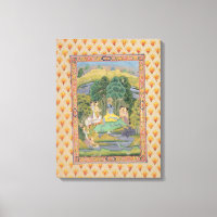 Krishna und die Gopis (Gouache auf Papier)