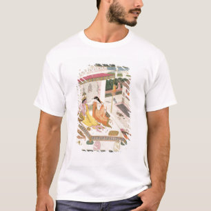 Krishna und Radha auf einem Bett in einem T-Shirt