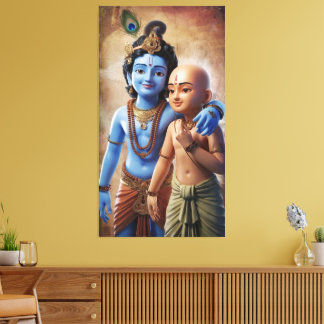 Krishna und Sudama: Der Anleger der Freundschaft Leinwanddruck