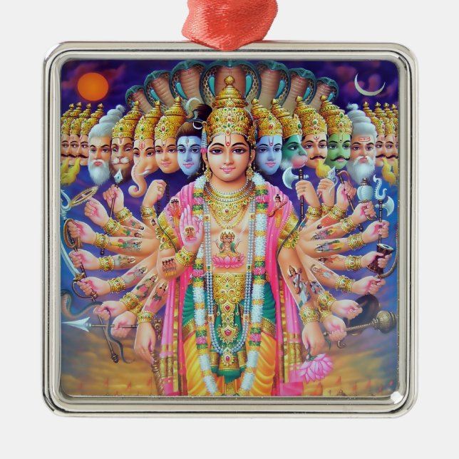 Krishna Vishvarupa Verzierung Ornament Aus Metall (Vorne)