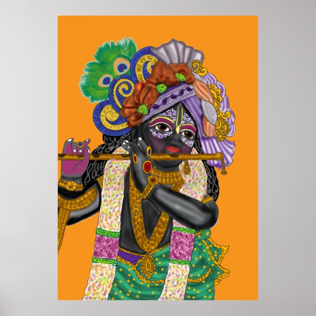 Krishna Wall Clock Poster (Vorne)