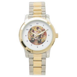 KRISHNA:    Zwei-Ton Goldsilber Armbanduhr