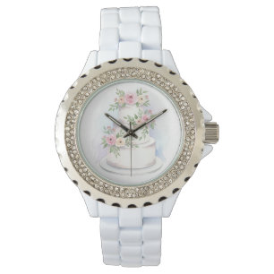 Kristall Bezel Wedding Cake Bridal Watch Armbanduhr