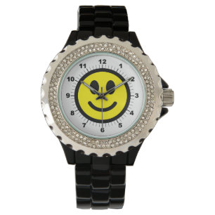 Kristall Black Enamel Watch - Frauenglücksgefühl Armbanduhr