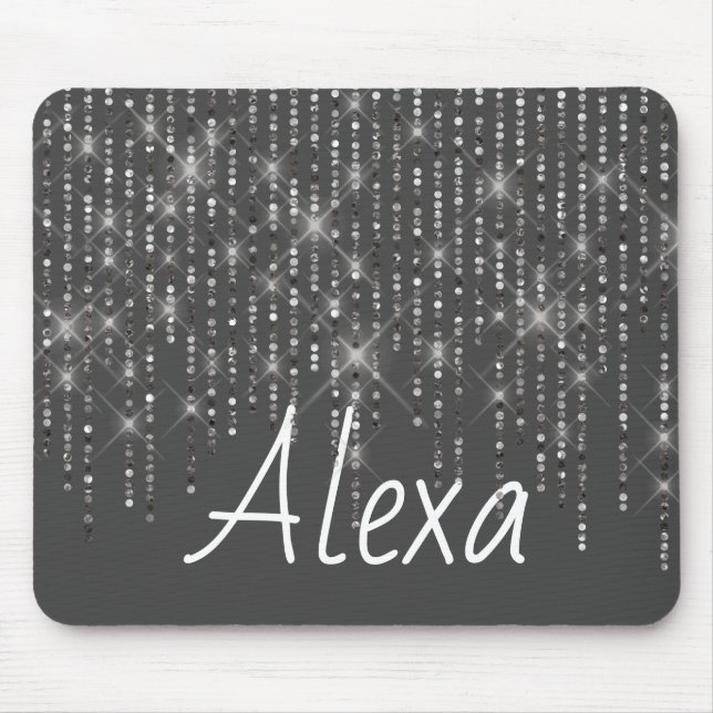 Kristall Bling mit Name Mouse Pad Mousepad (Vorne)