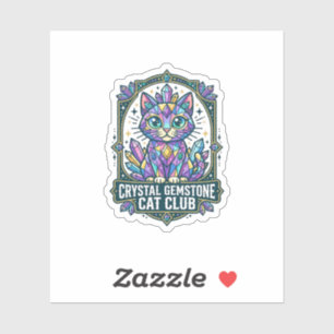 Kristall-Edelstein-Katze Katzen-Mama-Geschenkidee Aufkleber