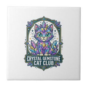 Kristall-Edelstein-Katze Katzen-Mama-Geschenkidee Fliese