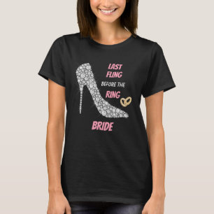 Kristall Heels letzte Flug Braut T-Shirt