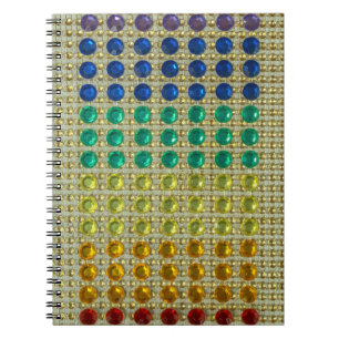 Kristall Imitate Juwelen Gold & farbenfroh Notizblock