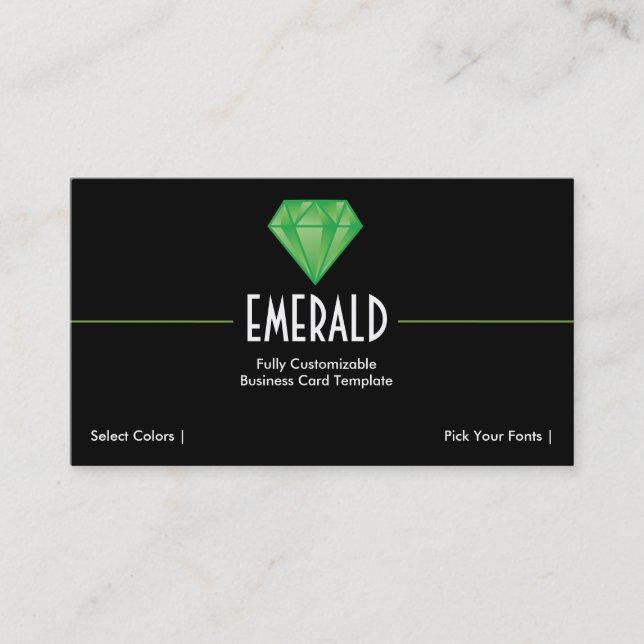Kristall Jewel - Kristall Emerald Logo Business Visitenkarte (Vorderseite)