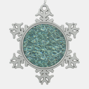 Kristall - klare blaues schneeflocken Zinn-Ornament