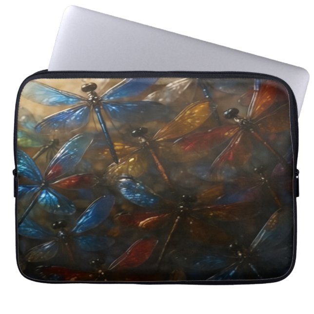 Kristall-Libellen-Laptop-Hülle Laptopschutzhülle (Vorderseite)
