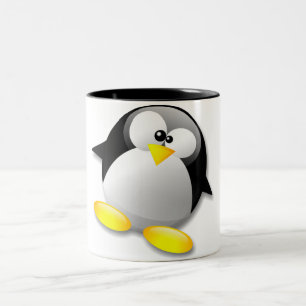 KRISTALL LINUXS TUX ZWEIFARBIGE TASSE