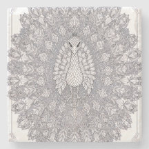 Kristall-Pfau-Wandkunst | Geometrische Pfauenlinie