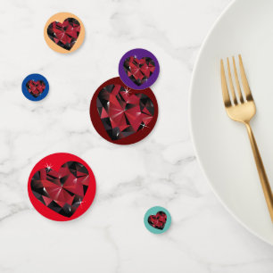 Kristall Red Ruby Hearts Confetti Konfetti