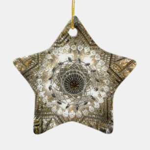 "Kristall" Stern-Verzierung (Silber/Gold) Keramikornament