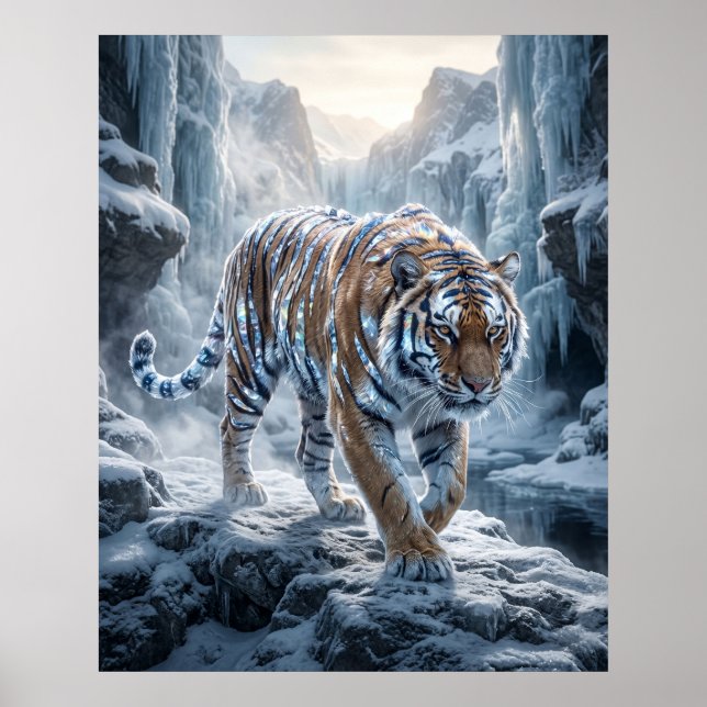 Kristall-Tiger Gefrorener-Dawn Poster (Vorne)