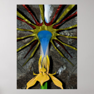 Kristall und Blume Poster
