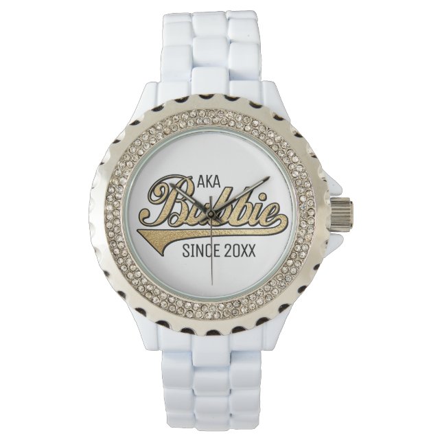 Kristall von Frauen - Enamel beobachten Großmutter Armbanduhr (Vorderseite)
