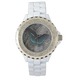 Kristall von Frauen mit Schmetterling beobachten Armbanduhr