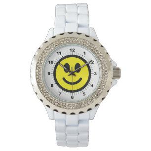 Kristall White Enamel Watch - Frauenglücksgefühl Armbanduhr