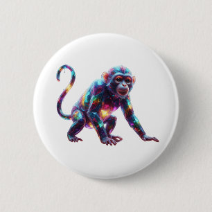 Kristallaffe Kunst Button