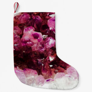 Kristallamethyst lila Mineral Kleiner Weihnachtsstrumpf