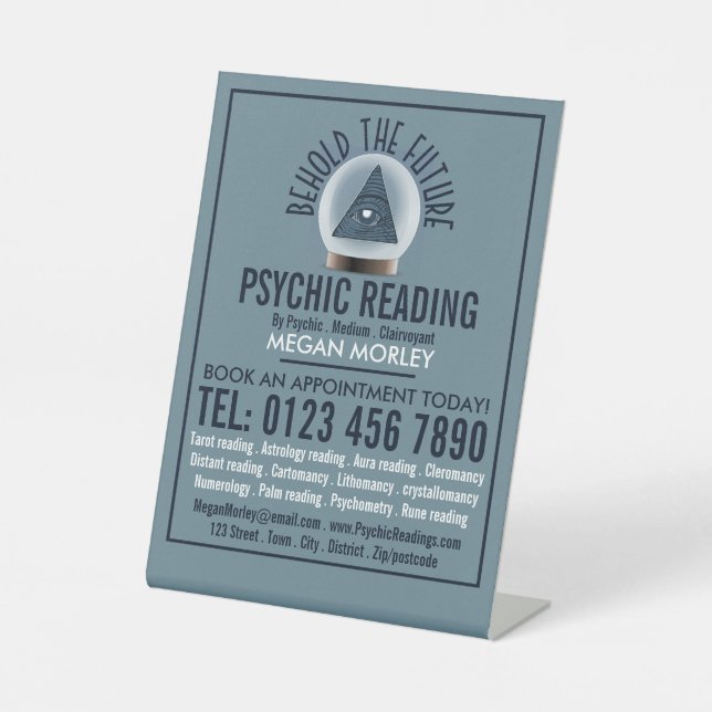 Kristallball, Psychische Lesewerbung Sockelschild (Vorderseite)